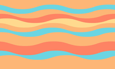 Abstract background with wavy stripes in vibrant colors, creating a rippled, liquid effect. Smooth curves and textured lines add elegance, vitality, and creativity. Ideal for wallpaper or textile.