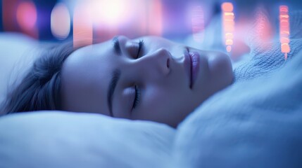 Serene Woman Resting Peacefully in Soft Light