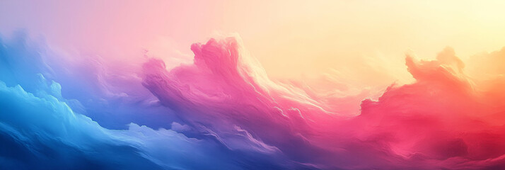 Abstract Colorful Landscape,  Vibrant Hues Paint a Dreamlike Scene of Rolling Hills and Soft Clouds, Evoking Serenity and Wonder.