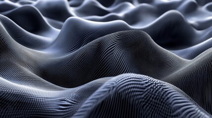 Abstract Pattern of Delicate Wavy Lines and Curves on a Black Background With a Flowing Design