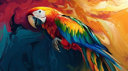 Fototapeta premium Abstract colorful parrot