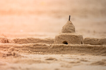 Low side shot showing beautiful sand castle showing real estate, housing, palace, popular activity...