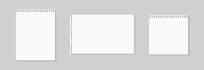 Realistic drawing paper sheet, Blank paper or drawing paper, White plain notebook vector paper.