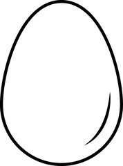 Simplified outline chicken egg image. Vector illustration with transparent background.