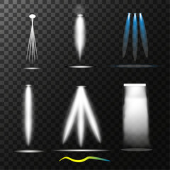 a set of lighting effects, lantern light, ramp light, stage light.ai
