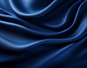 Obraz premium Abstract dark blue background. Silk satin. Navy blue color. Elegant background with space for design. Soft wavy folds.