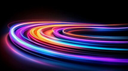 Abstract Colorful Light Trails Speed Motion Energy Dynamic Background