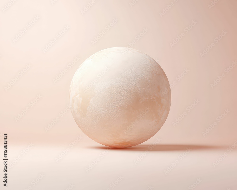 Aufkleber exploring 3d alien planet icon with minimal craters soft muted colors unique perspective abstract