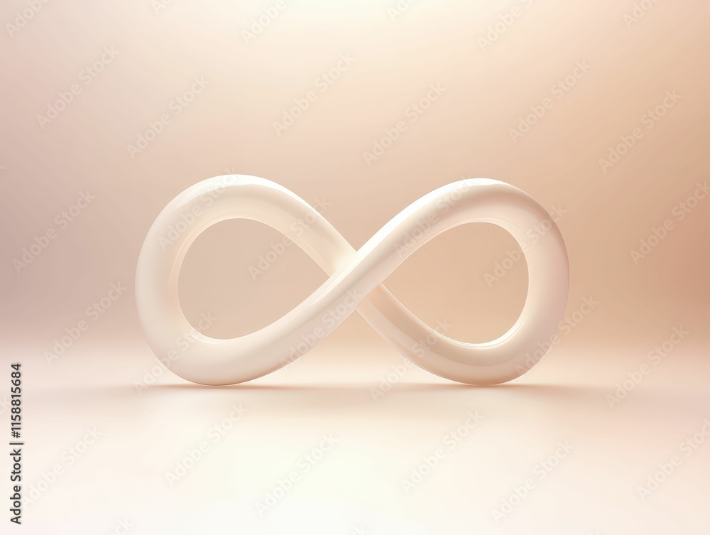 Poster 3d abstract infinity loop icon modern design studio graphic clean background digital concept