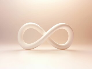 3d abstract infinity loop icon modern design studio graphic clean background digital concept