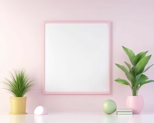 3d geometric announcement board design modern classroom digital illustration minimalist style front view educational concept