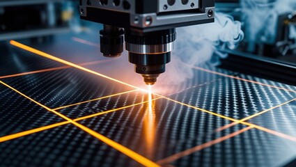 High-tech laser cutting of carbon fiber with smoke emissions