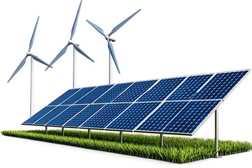 Renewable Energy Sources with Solar Panels and Wind Turbines