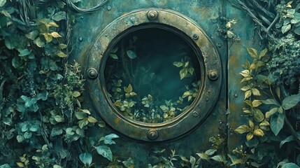 Overgrown Metal Hatch Revealing a Hidden World