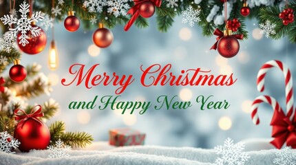 christmas background with christmas tree and balls