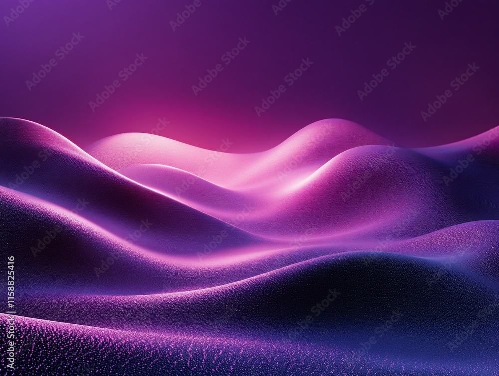 Poster abstract purple landscape with soft, rolling hills and subtle texture.