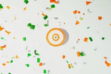 Minimalist India Republic Day Concept with Tricolor Cupcake and Confetti Design for Celebrations