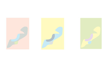 Obraz premium Simple abstract poster with shapeless spots, minimalist wall banner for decoration interior design.