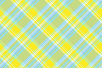 Skill pattern tartan vector, other textile fabric texture. Pop plaid seamless check background in lime and yellow colors.