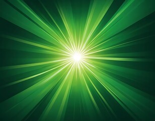 Fototapeta premium Abstract Green Radiating Light Burst Design