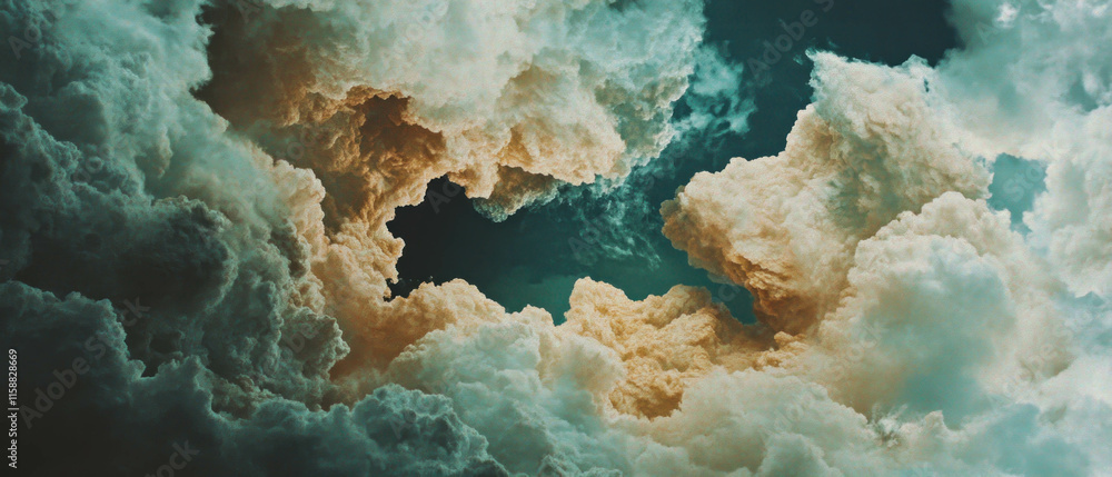 Poster Dreamy cloud overlay texture creating a serene and ethereal atmosphere in the sky