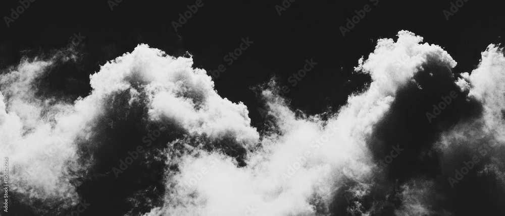 Poster Gentle cloud formations create a soft overlay texture against a dark background