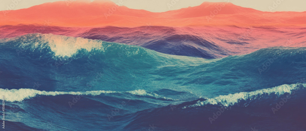 Poster Gentle waves of color creating a harmonious overlay texture for creative design projects