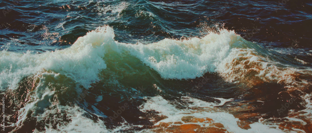Poster Waves of color creating a soft overlay texture in dynamic motion across the surface