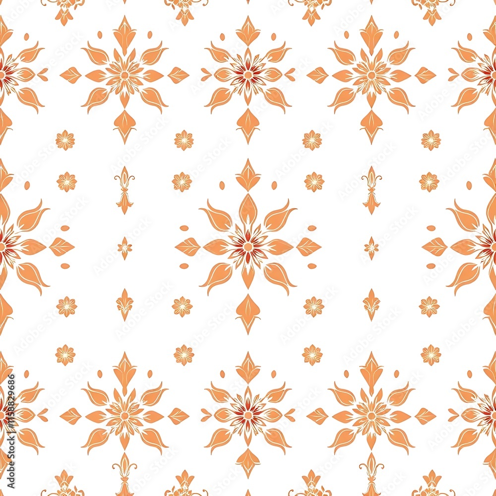 Poster golden floral pattern: a delicate and intricate design featuring a repeating pattern of golden flora