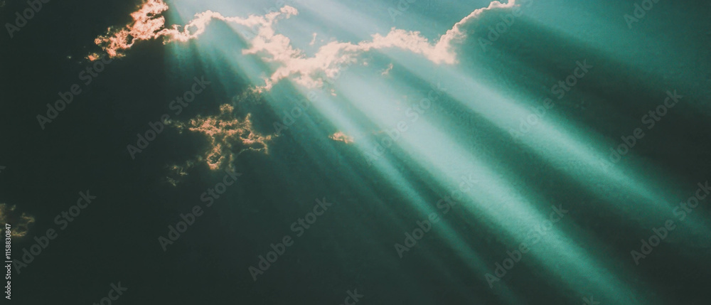 Poster radiant halo overlay texture creating a luminous atmosphere in the sky