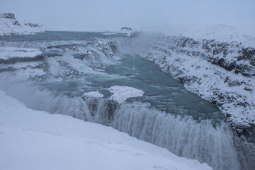 Gullfoss waterfalls in Pingvellir National Park, Iceland