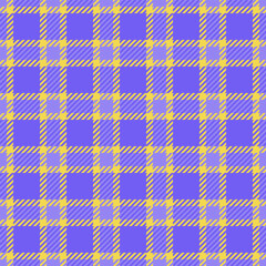 Coat tartan pattern check, diagonal plaid seamless texture. Panel fabric background vector textile in indigo and yellow colors.