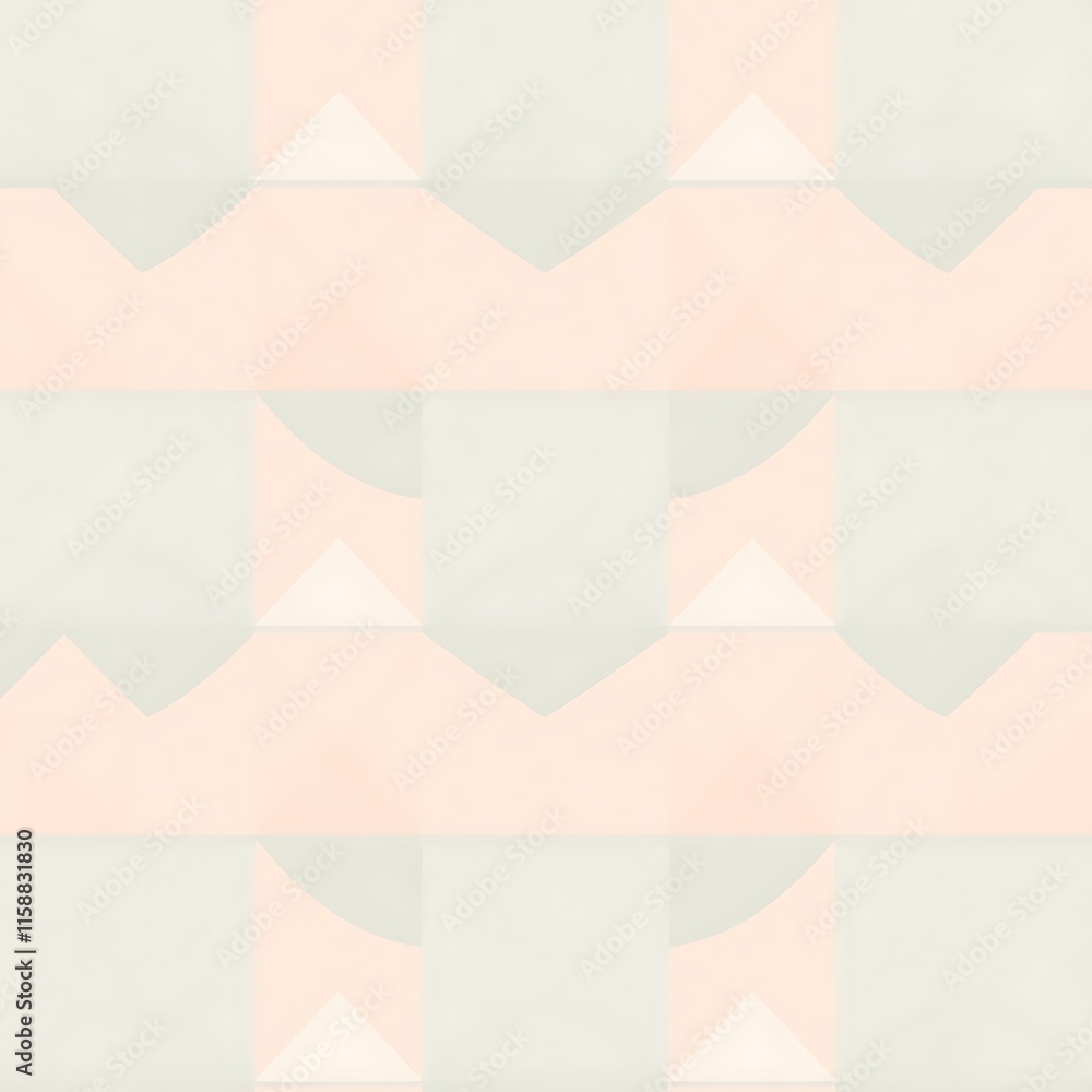 Poster abstract geometric pattern with pastel hues: a seamless pattern of geometric shapes in delicate shad