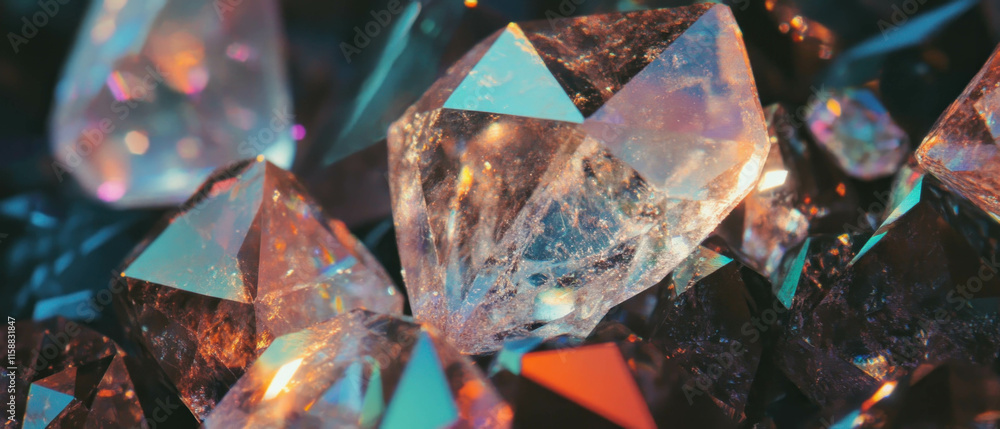 Aufkleber Sparkling diamond particles create an elegant overlay texture for various designs and backgrounds