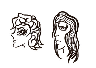 横顔（顔のみ）