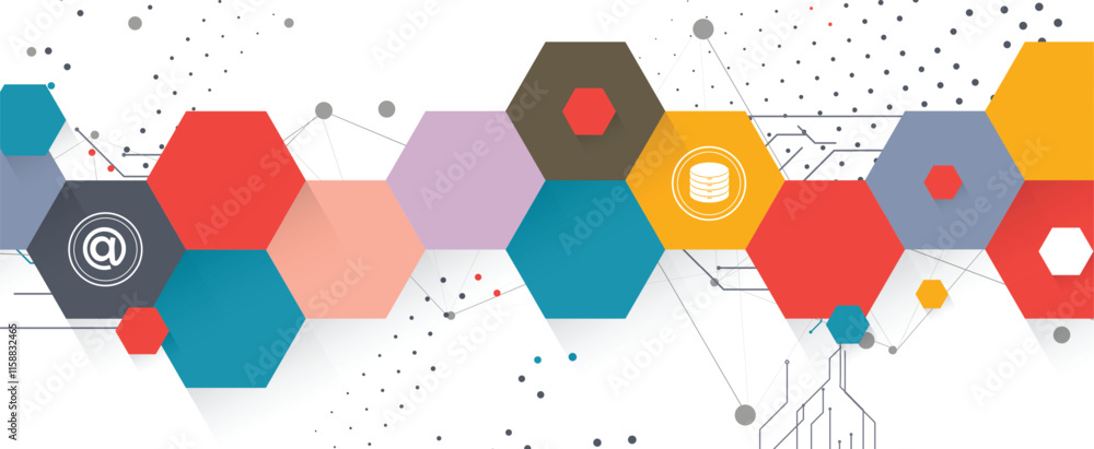 Fototapete Geometric hexagon abstract background with simple polygonal elements