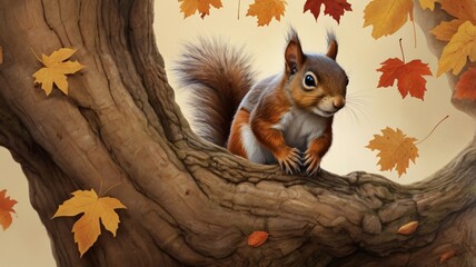 Fototapeta premium squirrel in the tree
