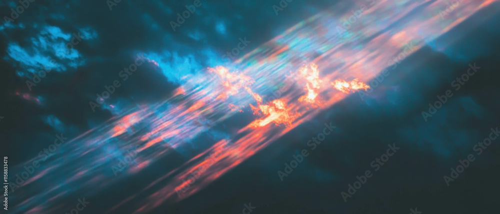 Aufkleber vibrant fire texture on black background creating a dramatic contrast in colors and forms