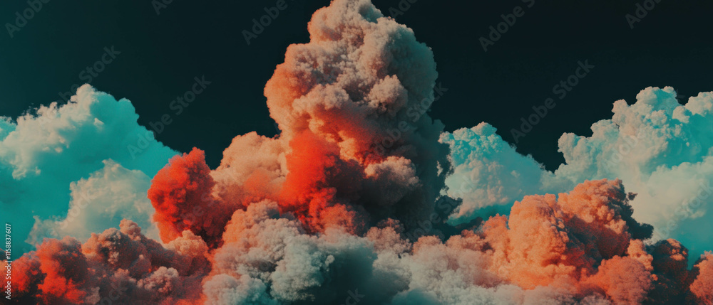 Poster colorful smoke texture overlay creating a vibrant and dynamic background effect