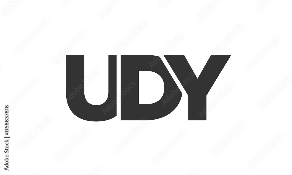 Fototapete udy logo design template with strong and modern bold text. initial based vector logotype featuring s