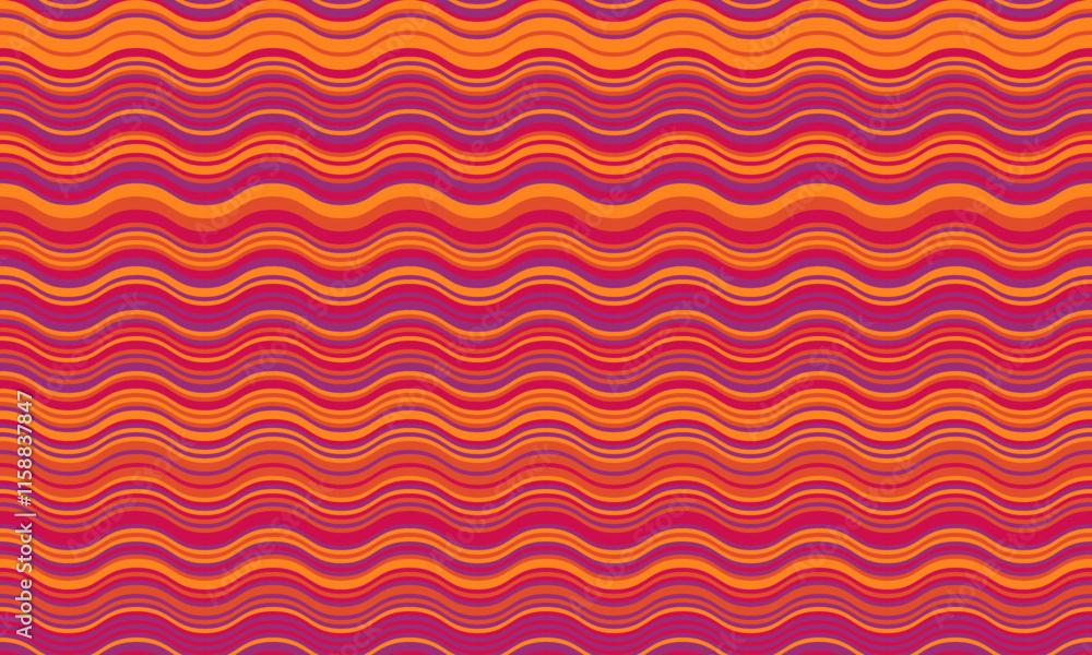 Poster abstract background with wavy stripes in vibrant colors, creating a rippled, liquid effect. smooth c