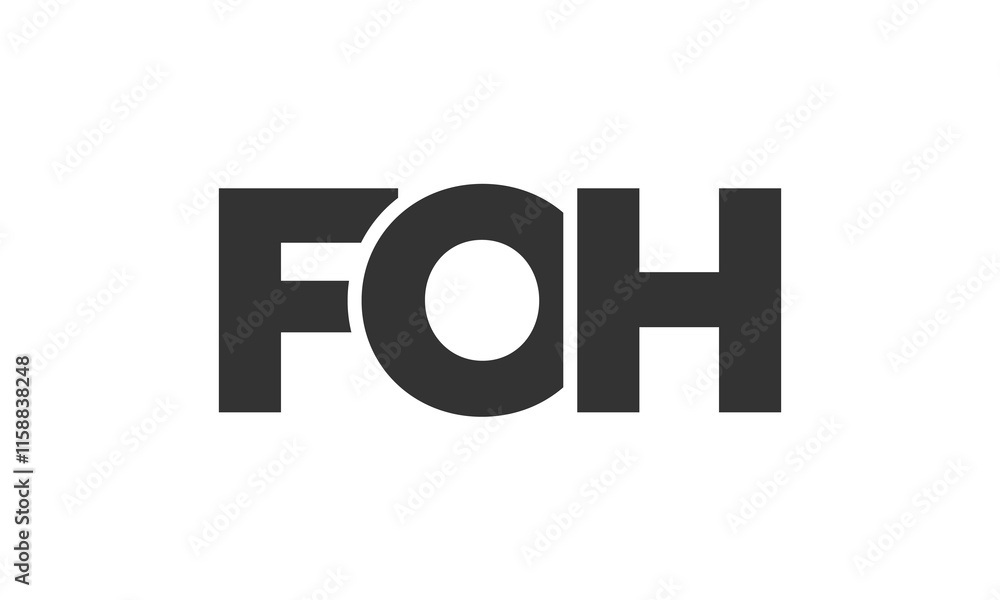 Aufkleber foh logo design template with strong and modern bold text. initial based vector logotype featuring s