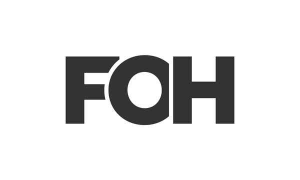 FOH logo design template with strong and modern bold text. Initial based vector logotype featuring simple and minimal typography. Trendy company identity.