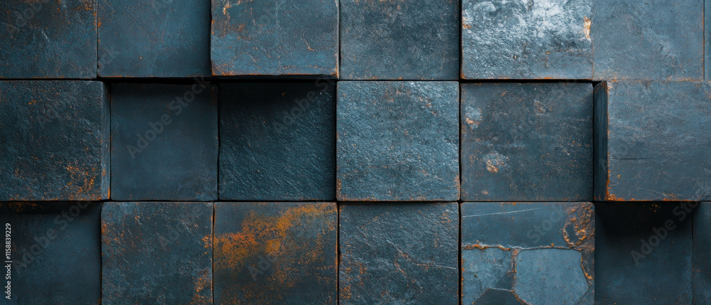 Poster Metallic textured background with layered elements showcasing modern design aesthetics