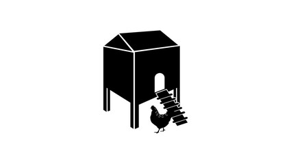 Chicken coop symbol , black isolated silhouette © OMIA