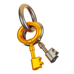 3d rendering key icon. Game asset icon concept