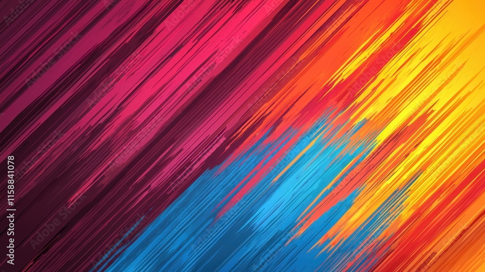 Poster abstract colorful diagonal lines dynamic digital art background
