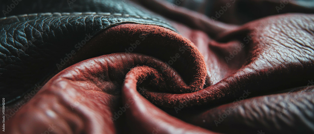 Poster textured leather background showcasing rich hues and intricate patterns in detail