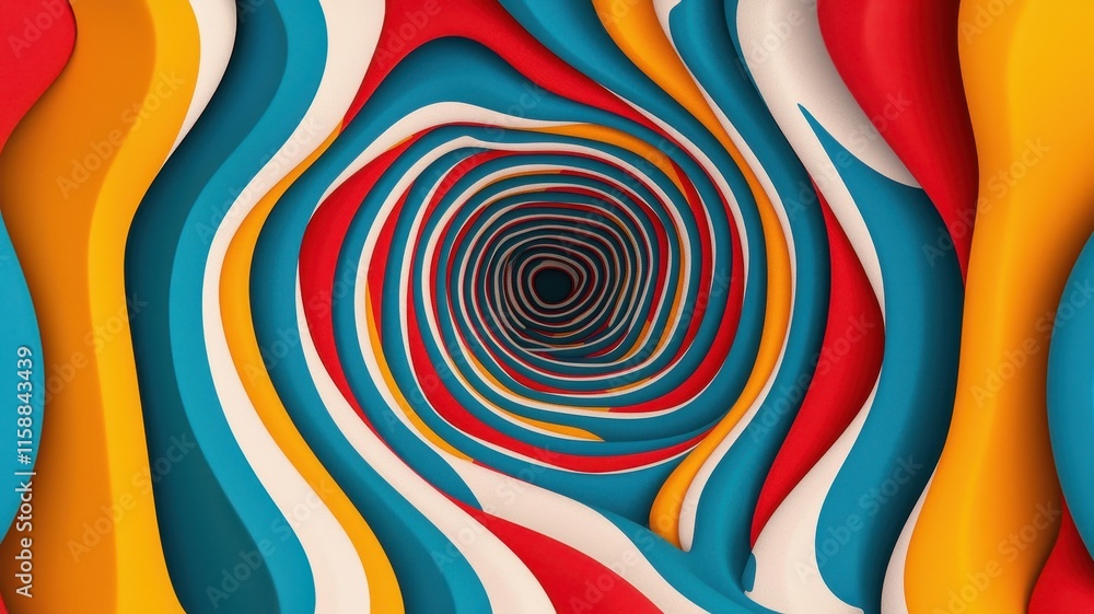 Poster psychedelic swirl tunnel abstract colorful background