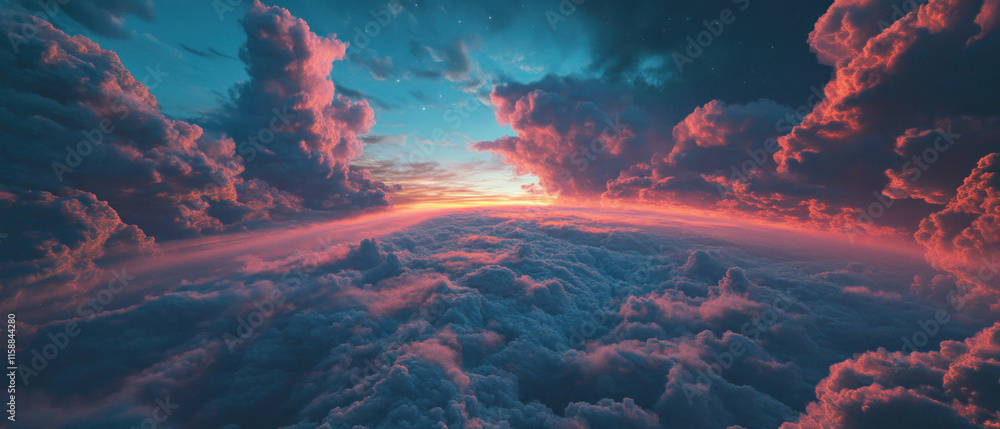 Aufkleber sun rays texture overlay in a vibrant and serene atmosphere with dramatic contrasts